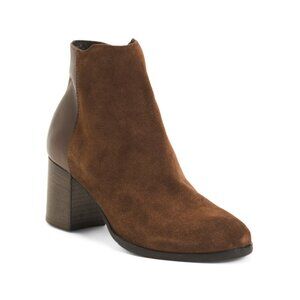 OROSCURO Brown Made In Italy Suede Heel Booties